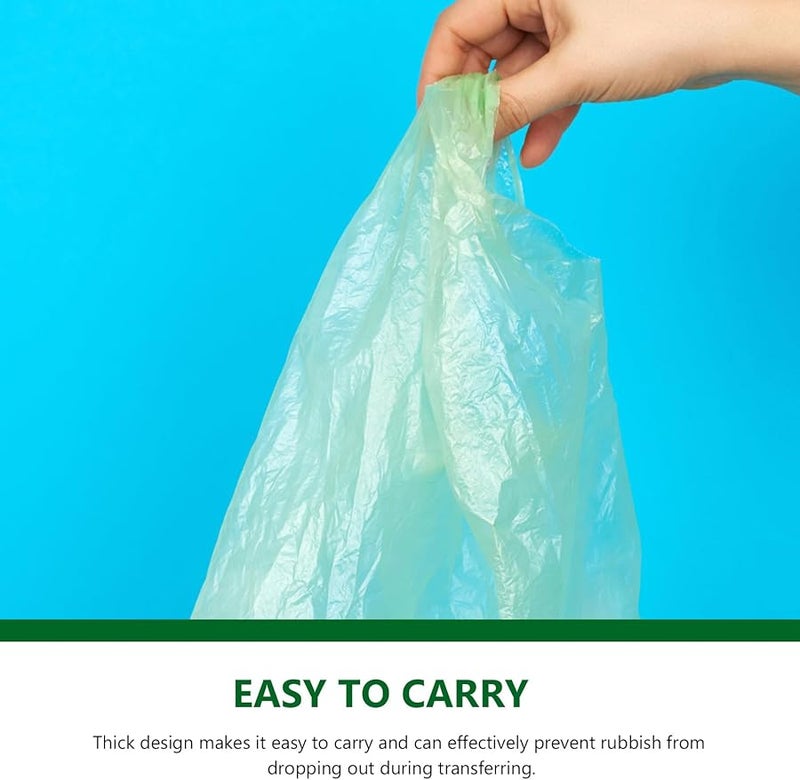 أكياس قمامة قابلة للتحلل الحيوي 100 قطعة 50x60 سم أكياس نفايات مطبخ من نشا الذرة أخضر فاتح - Image 4